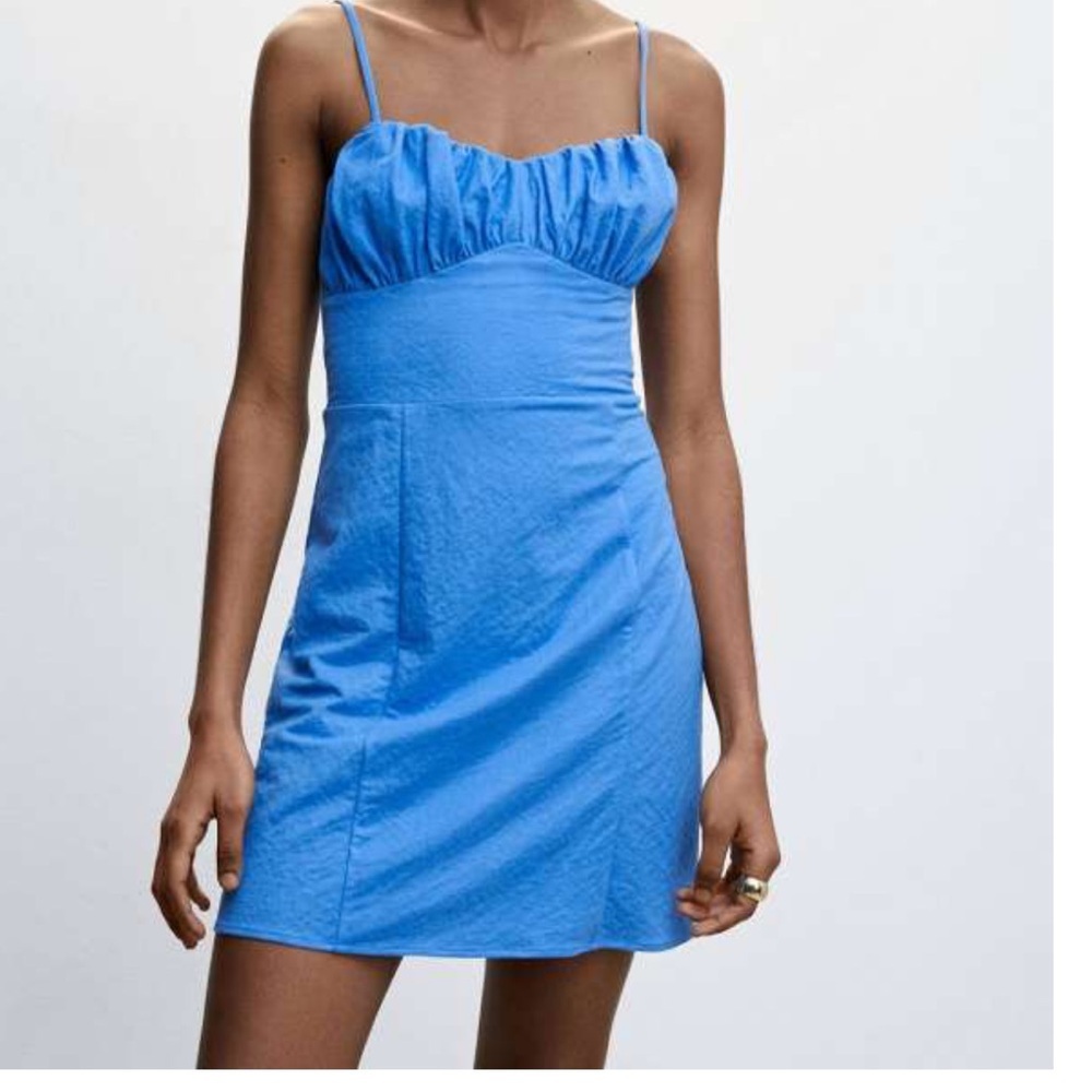Mango Vibrant Blue Mini Dress